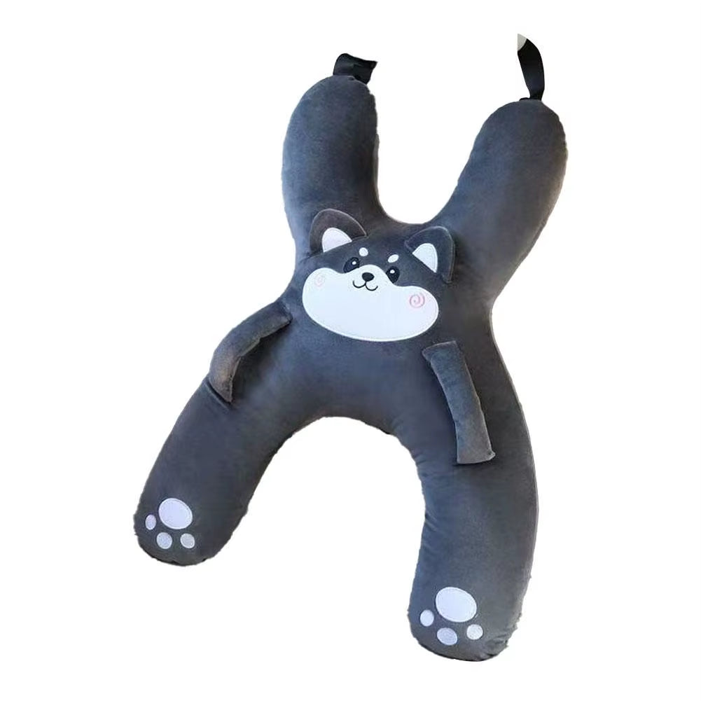 Almohada de cuello para el auto - perro gris