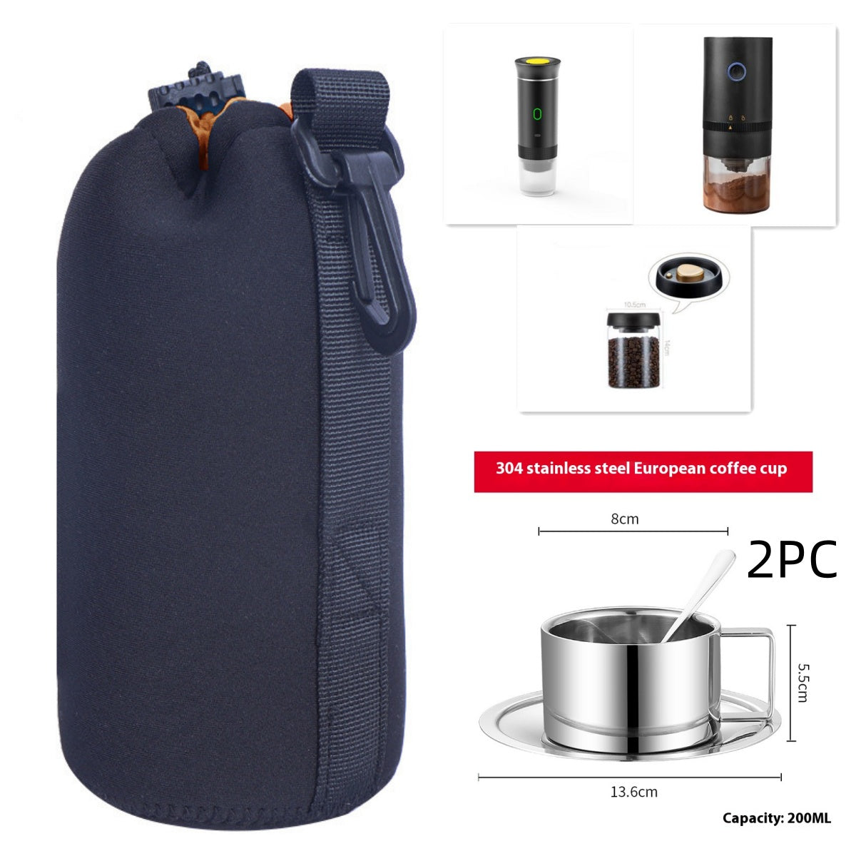 Cafetera espresso portátil 3 en 1, eléctrica y recargable