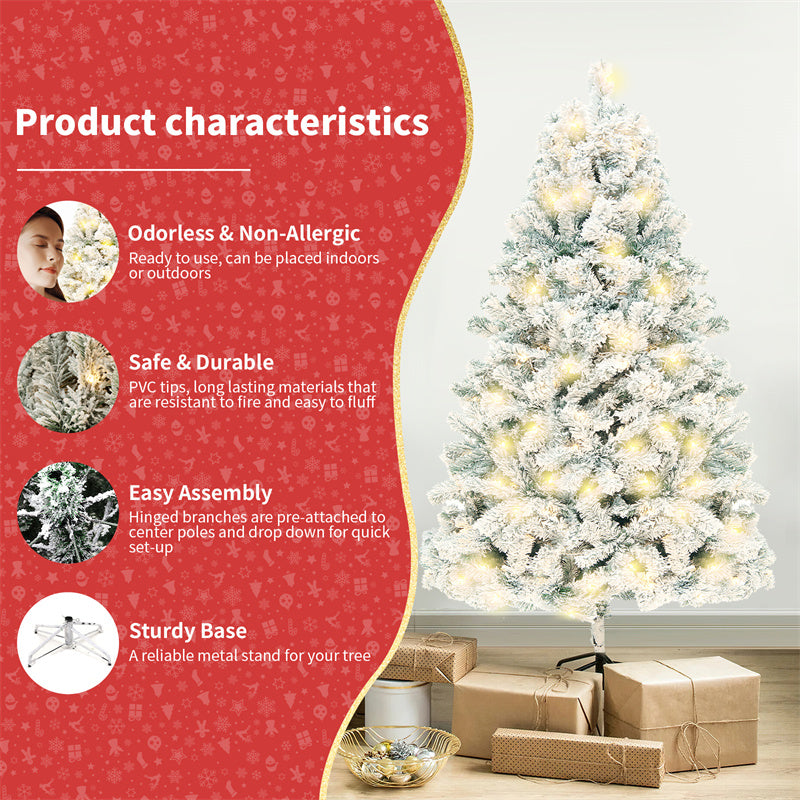 Árbol de Navidad artificial con nieve, decoración navideña