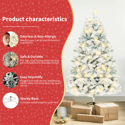 Árbol de Navidad artificial con nieve, decoración navideña