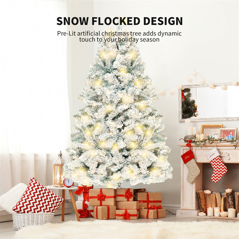 Árbol de Navidad artificial con nieve, decoración navideña