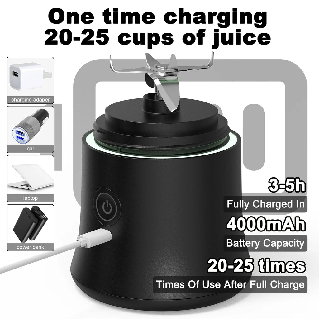 Licuadora portátil eléctrica 600ml, recargable USB
