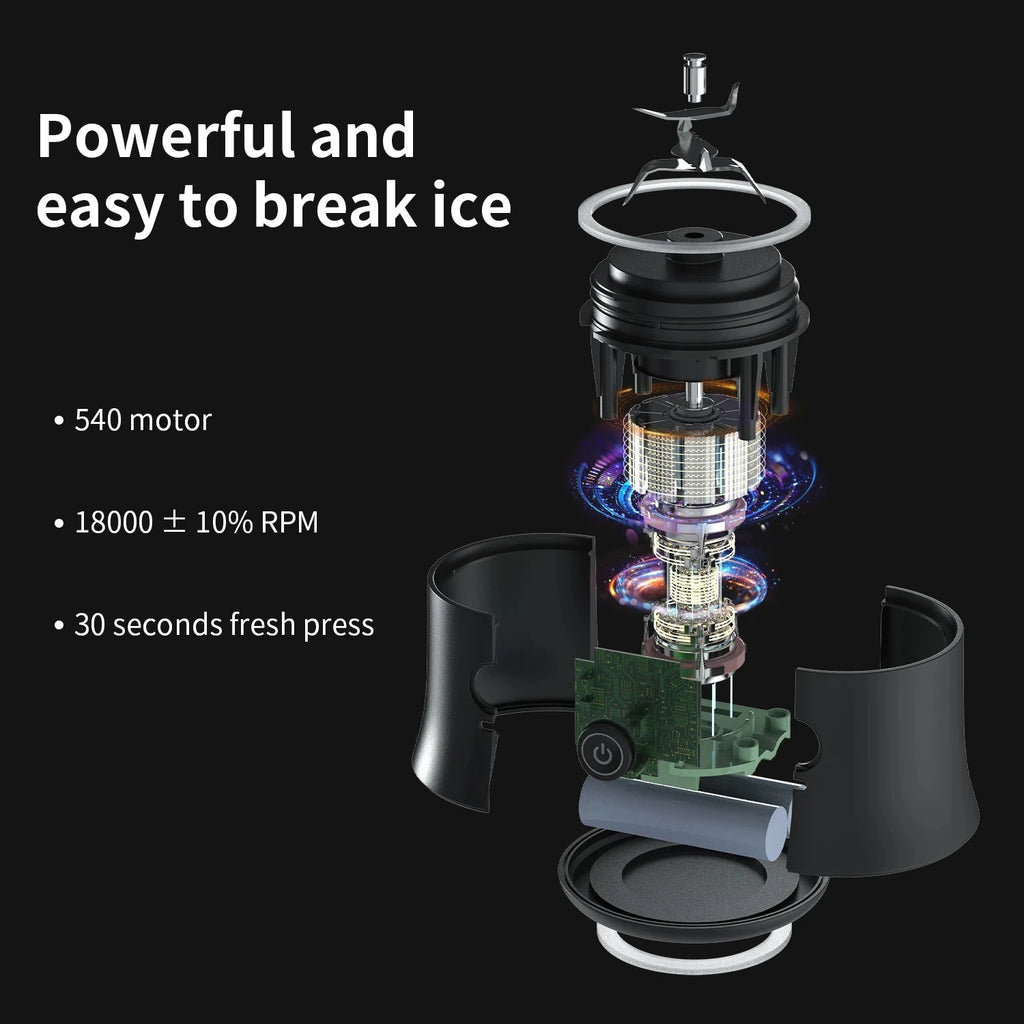Licuadora portátil eléctrica 600ml, recargable USB