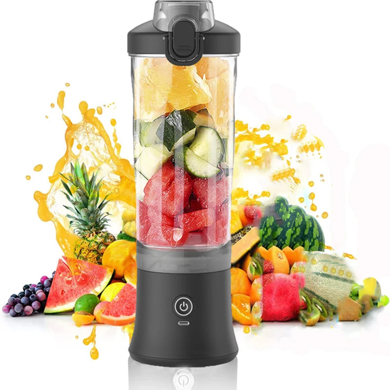 Licuadora portátil eléctrica 600ml, recargable USB