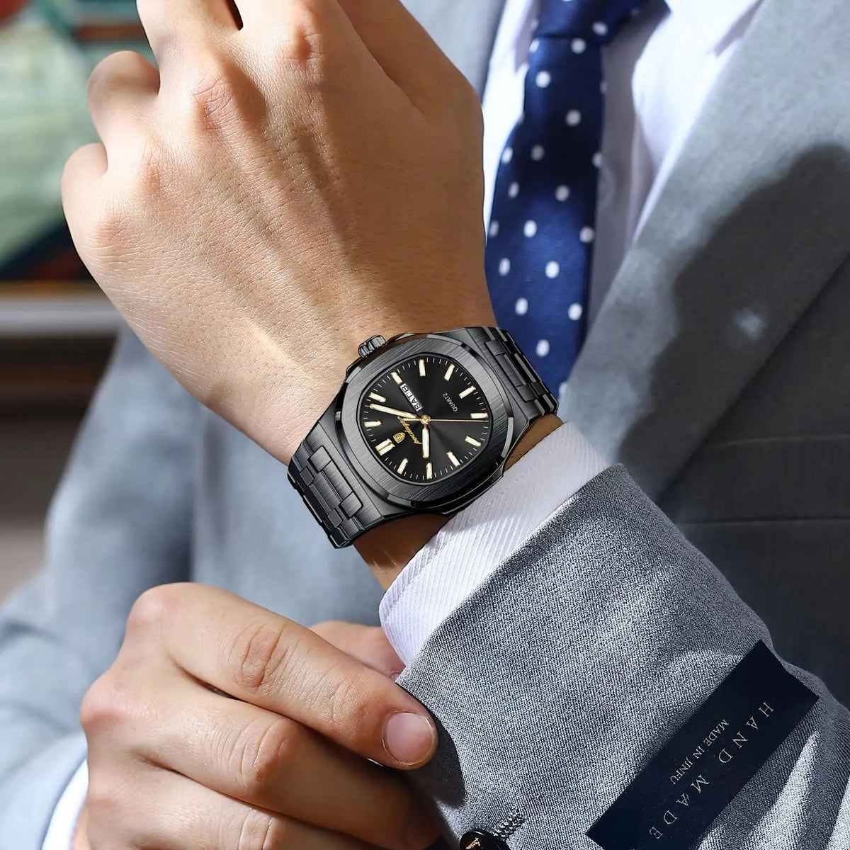 Reloj de lujo cuadrado para hombre, resistente al agua