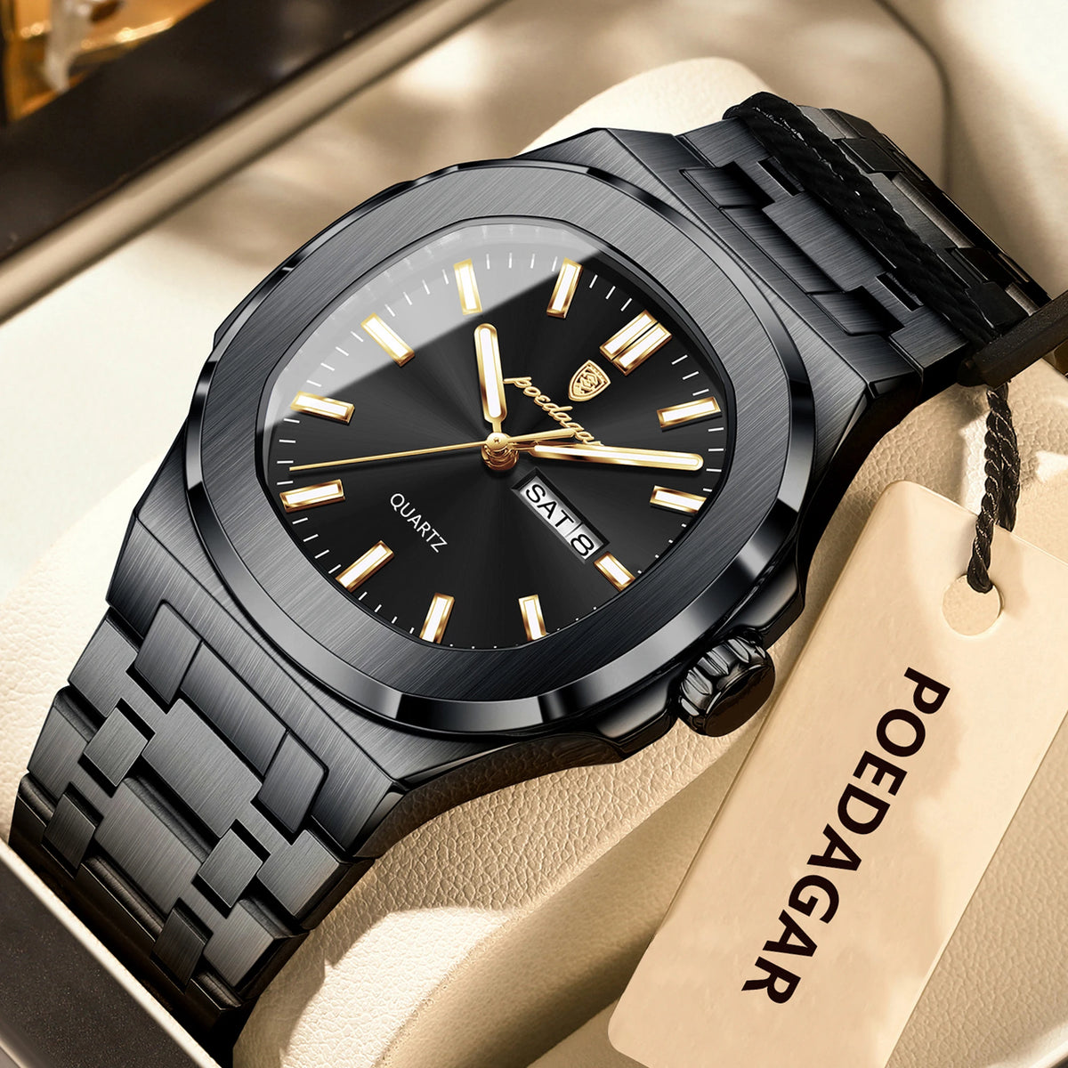 Reloj de lujo cuadrado para hombre, resistente al agua