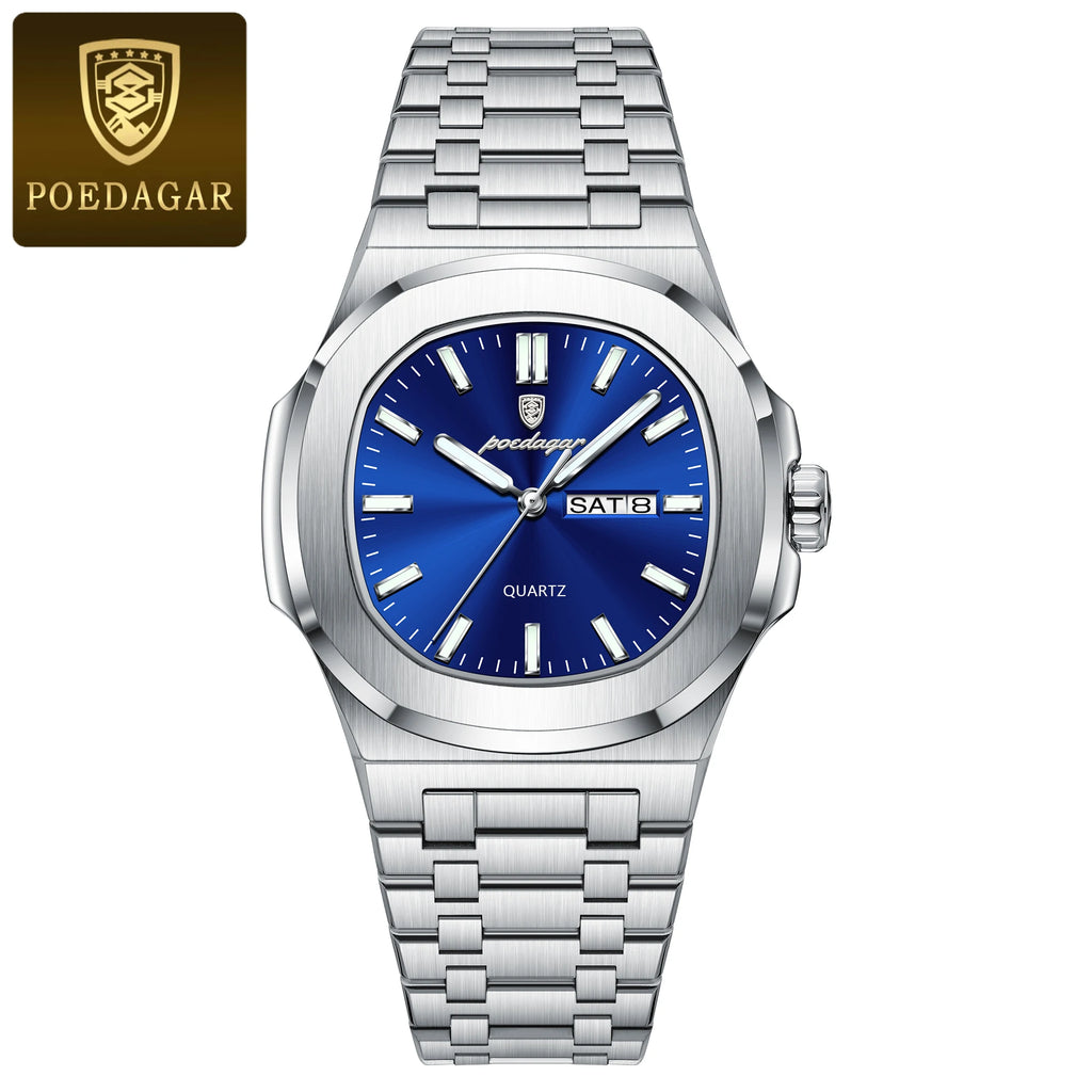 Reloj de lujo cuadrado para hombre, resistente al agua
