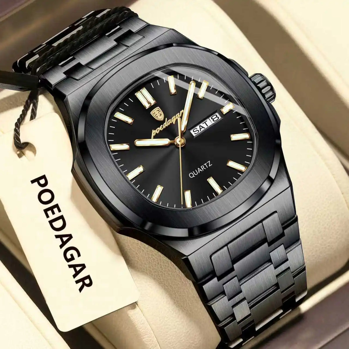 Reloj de lujo cuadrado para hombre, resistente al agua