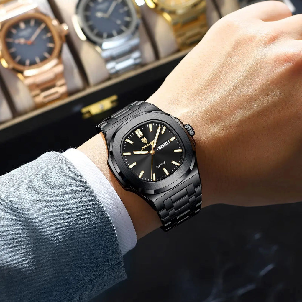Reloj de lujo cuadrado para hombre, resistente al agua
