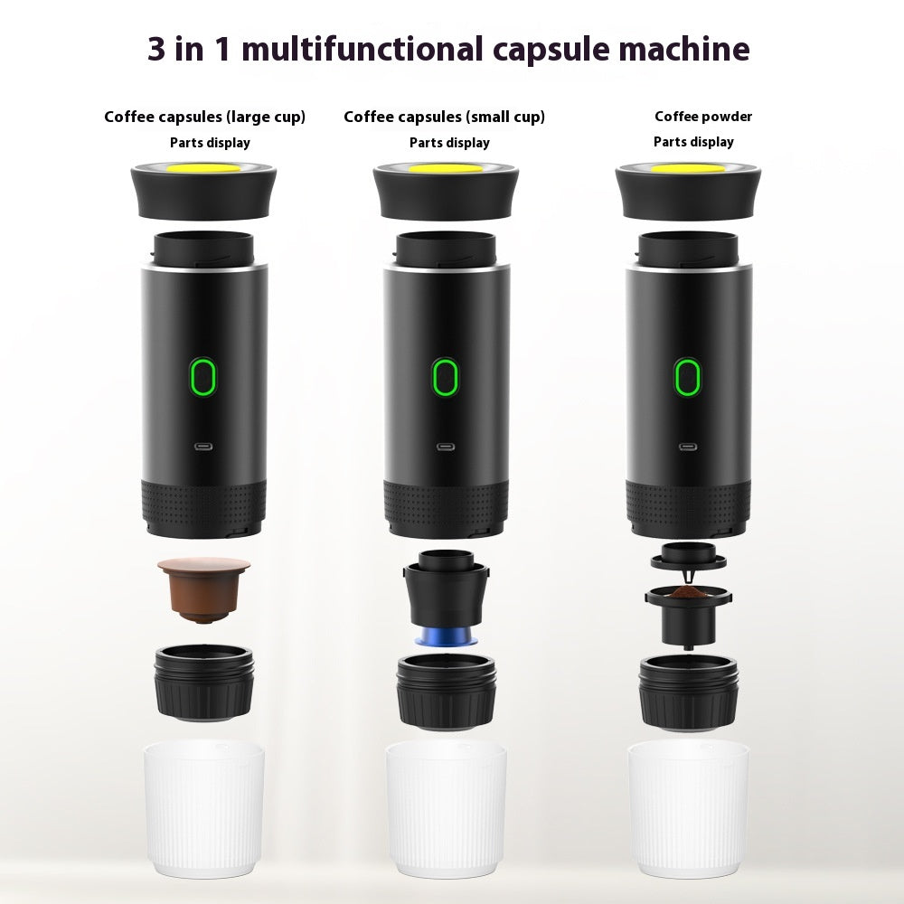 Cafetera espresso portátil 3 en 1, eléctrica y recargable