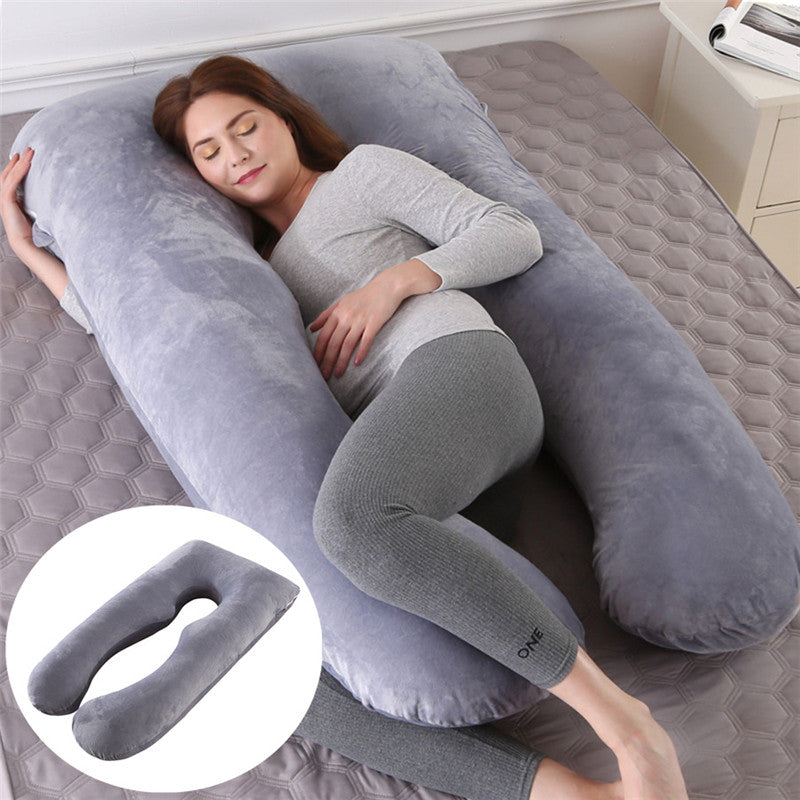 Almohada en U para embarazadas, seda de hielo refrescante